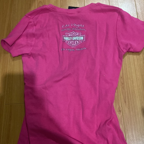 Pink Harley Davidson rhinestone tee - Picture 2 of 3